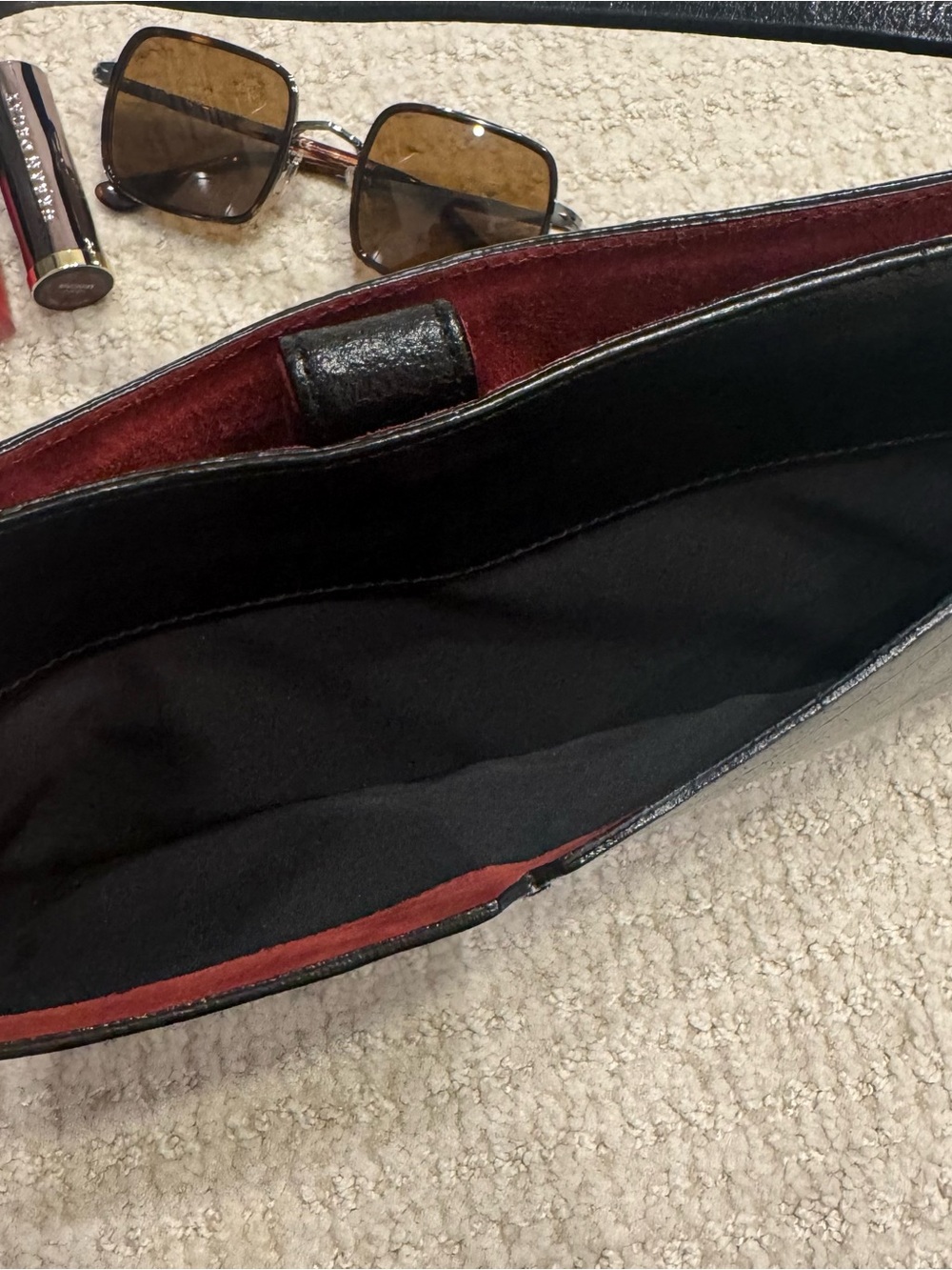 Supple black leather East-West Alfani brand shoulder bag - Picture 4 of 8